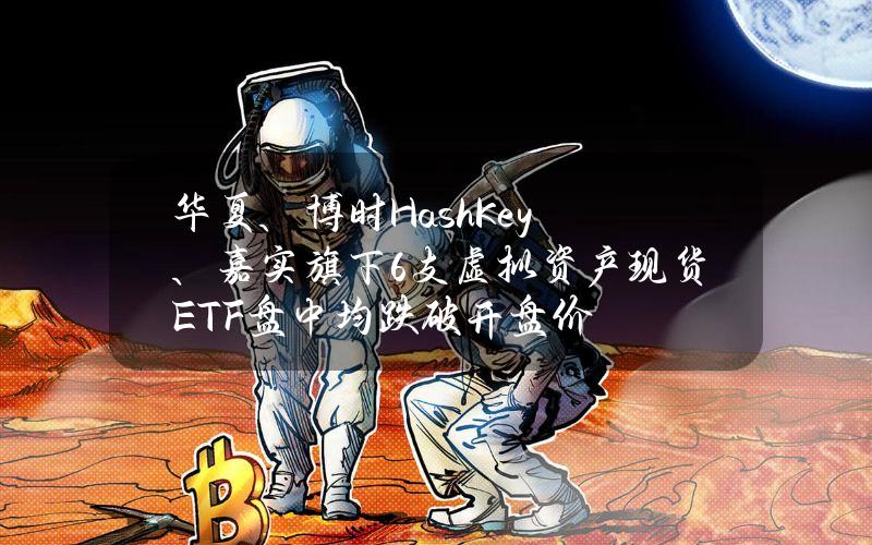 华夏、博时HashKey、嘉实旗下6支虚拟资产现货ETF盘中均跌破开盘价