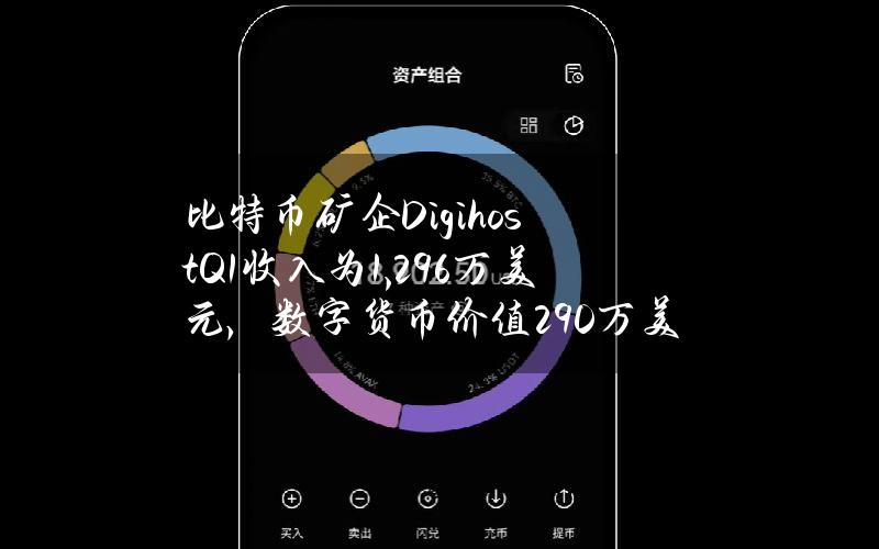 比特币矿企DigihostQ1收入为1,296万美元，数字货币价值290万美元