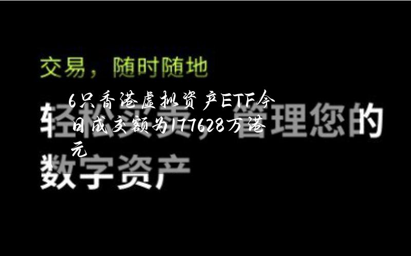 6只香港虚拟资产ETF今日成交额为1776.28万港元