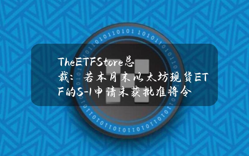 TheETFStore总裁：若本月末以太坊现货ETF的S-1申请未获批准将令人意外